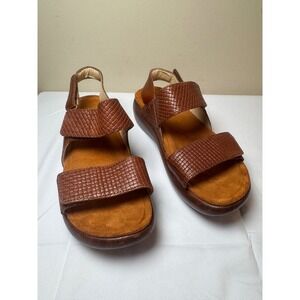 Alegria by PG Lite Women's Brown Leather Wedge‎ Sandals Size 35(4.5)